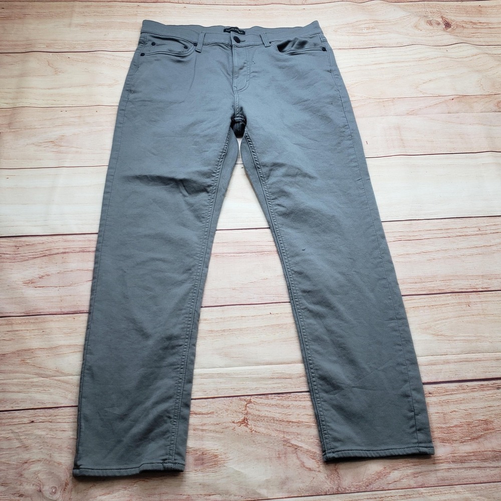 Banana Republic Pants‎ Mens 34x30 Gray Chino Slim Stretch Cotton-Spandex